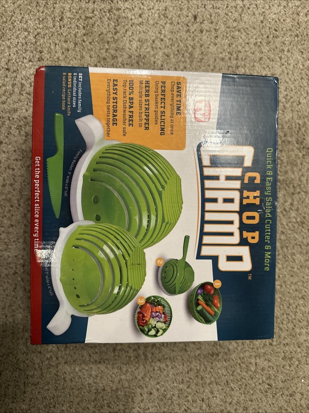 Chop Champ Quick & Easy Salad Cutter Slicer Vegetables, Fruit AS SEEN ON TV